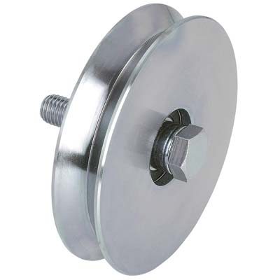 Ruota Cancello A Fissare Gola V 402 Combi - Zincata + Cuscinetto Mm 80- 2 Pezzi