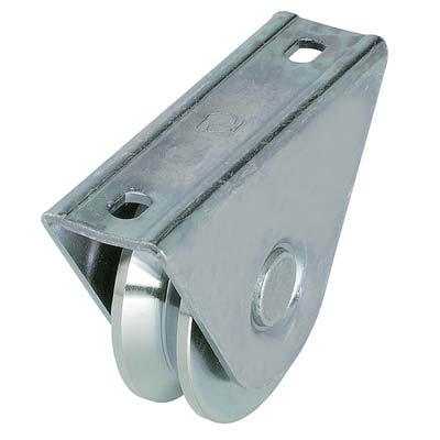 Ruota Cancello A Saldare Gola V 412 Combi Zincata Supporto A Cavallotto Mm 100