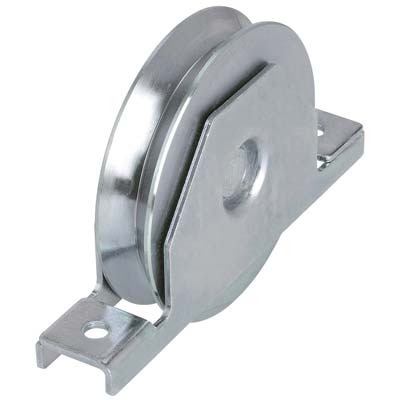 Ruota Cancello A Saldare Gola V 427 Combi Zincata Supporto Interno + Cuscinetto Mm 120