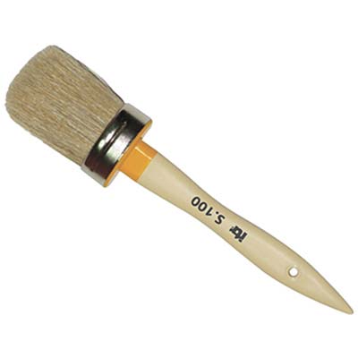 Pennello Ovalino Manico Plastica Vuoto 100 Itr - Setola Bionda N°Xmm 2X44- 12 Pezzi