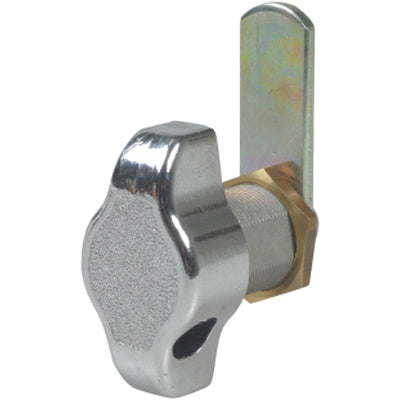 Serratura + Pomo Lucchettabile Leva Dritta 153 - Acciaio Cromato F.Mm 18,6 L.Mm 20- 5 Pezzi