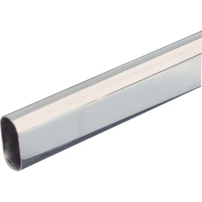 Tubo Armadio Ovale Cromato Acciaio Saldato Mm 30X15 Mt 2,1