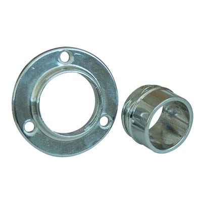 Reggitubo Armadio Tondo A Ghiera - Zama Cromato Mm 18- 10 Pezzi