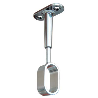 Reggitubo Armadio Ovale Regolabile Centrale - Zama Cromato H.Mm 68/95 Tubo Mm 30X15- 12 Pezzi