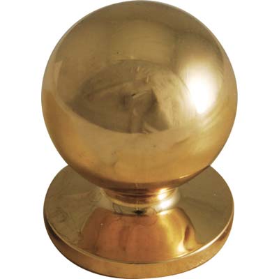 Pomolo Ottone Tornito Sferico - Lucido Mm 25X31- 5 Pezzi
