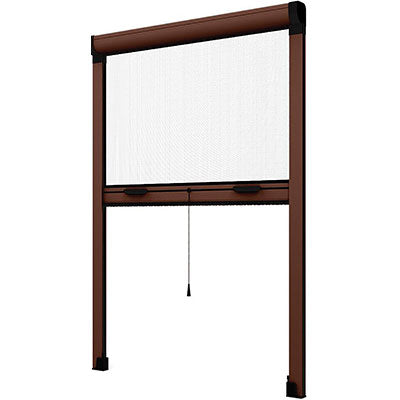 Zanzariera Kit Finestra Effe Marrone Ral 8017 Fibra Vetro/Pvc Cm 140 H.Cm 170