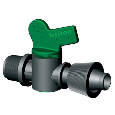 Valvola Filetto Maschio X Tubo Gocciolante Irritec - Mm 16X1/2M- 50 Pezzi