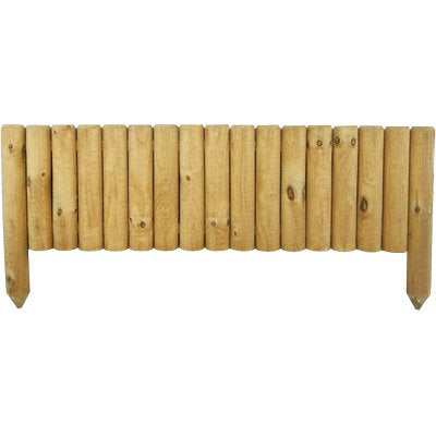 Bordura Aiuola Premium Legno Euro - Pino Impregnato Cm 100 H.Cm 15/30- 5 Pezzi