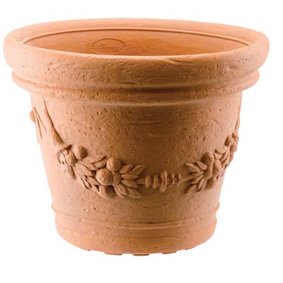 Vaso Tondo Elios Pottery Collection Gdm Resina Terracotta Cm 60 H.Cm 47