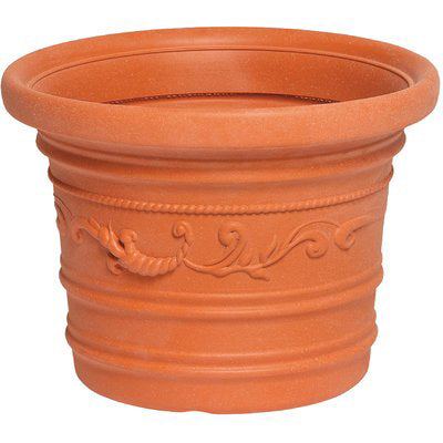 Vaso Tondo Festonato Prestige Resina Terracotta Cm 45 H.Cm 35