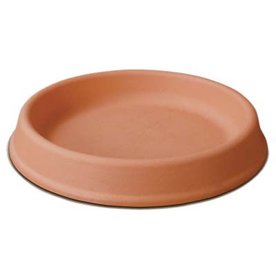Sottovaso Tondo Pottery Collection Gdm - Resina Terracotta Cm 38,0 H.Cm 5,2 X Vaso Cm 45- 3 Pezzi