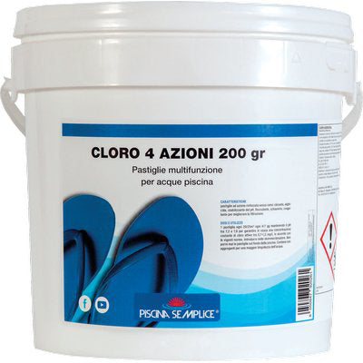 Multiazione X Piscina Pastiglie Kg 5=25Xgr 200 Piscina Semplice