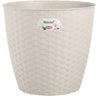 Vaso Rattan Tondo Natural Stefanplast - Pp Bianco Cm 24 H.Cm 22,5- 2 Pezzi