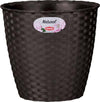 Vaso Rattan Tondo Natural Stefanplast - Pp Moka Cm 24 H.Cm 22,5- 2 Pezzi