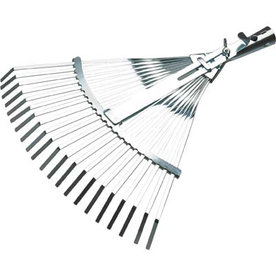 Scopa Giardino A Ventaglio 851 Agef - Acciaio Zinc Cm 39/48X41,5 O.Conico Mm 26- 2 Pezzi