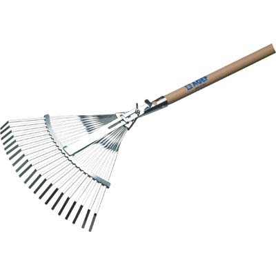 Scopa Giardino A Ventaglio + Manico 851 Agef Acciaio Zinc/Faggio Cm 39/48 H.Cm 165