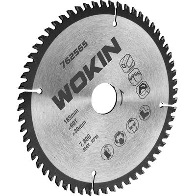 Lama Circolare X Alluminio 762565 Wokin Mm 185X30 Denti 60