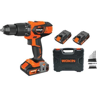 Trapano Avvit Perc Batteria Gp20V 622158 Wokin Volt 20X2 Ah 2,0 + Accessori + Valigia