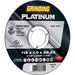Disco Abrasivo Taglio Ferro Platinum Grinding - Mm 115X22,2 H.Mm 1,0 Piano- 25 Pezzi