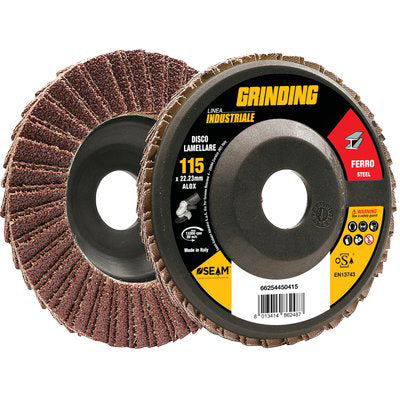 Disco A Lamelle Radiali Corindone Industrial - Mm 115X22,2 Grana 40- 10 Pezzi