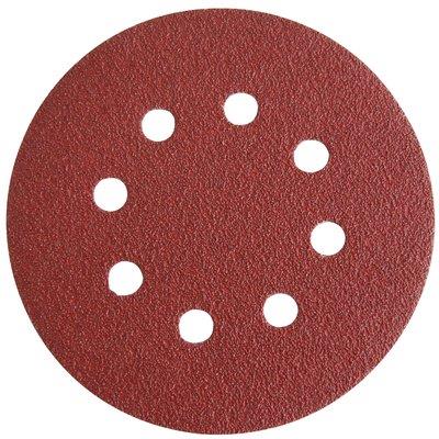 Disco Abrasivo Fibrato Velcrato 8 Fori Imperial - Mm 125X22,2 Grana 40 Cf=Pz 6- 6 Confezioni