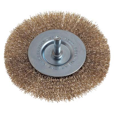 Spazzola Acciaio Circolare + Gambo Pg - 475.00 Mm 100 G.Mm 6X25- 5 Pezzi