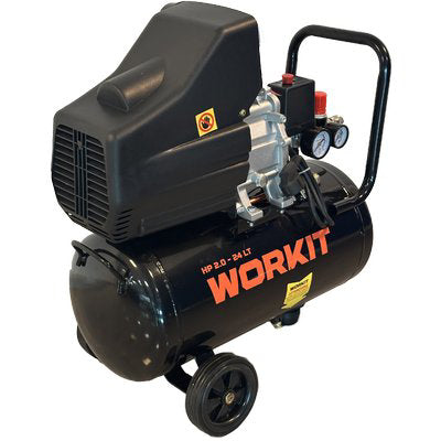Compressore Ac Coassiale Workit Lubrificato Lt 24 Hp 2,0