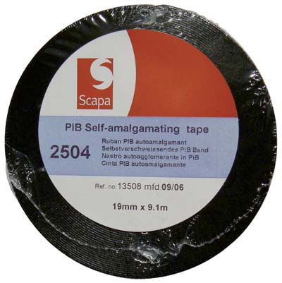 Nastro Autoagglomerante Scapa - Nero Mm 19 Ml 9,1 Sp Mm 0,75- 6 Pezzi