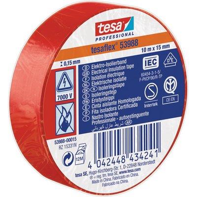 Nastro Pvc Isolante Imq Tesa - Rosso Mm 15 Ml 10- 20 Pezzi