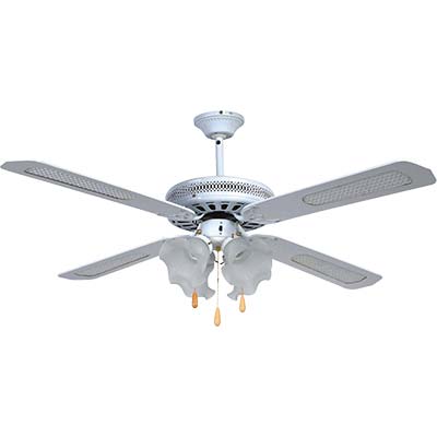 Ventilatore Da Soffitto Country Effe Bianco Volt 230 Watt 70 Cm 130 Vel 3 +4 Luci + Inv