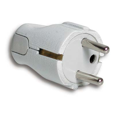 Spina Mobile Schuko Fme - Bianco 2P+T 16A- 5 Pezzi