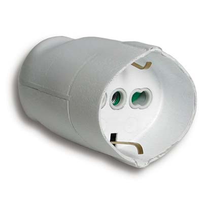 Presa Mobile Schuko Fme - Bianco 2P+T 16A Bipasso- 5 Pezzi