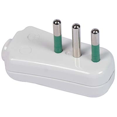 Spina Mobile Ribassata Garanti - Bianco 2P+T 10A- 10 Pezzi