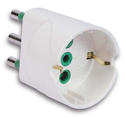 Adattatore Schuko Garanti - Bianco 2P+T 16A- 10 Pezzi