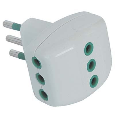 Adattatore Triplo 10A-10A Garanti - Bianco 2P+T- 10 Pezzi