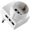 Adattatore Triplo 16A-16A+Schuko Electraline - Bianco 2P+T Asimmetrico- 5 Pezzi