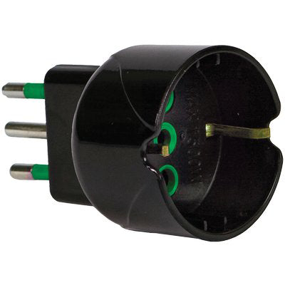 Adattatore Schuko Garanti - Nero 2P+T 10A- 10 Pezzi
