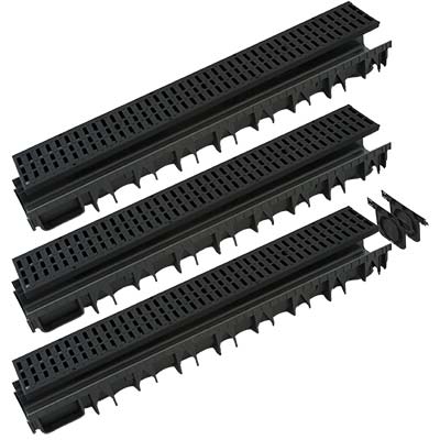 Canaletta + Griglia Kit Plastica - Cm 13X100 H.Cm 5 Cf=Kt 3- 1 Confezioni