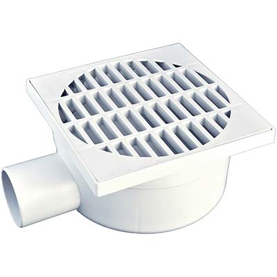 Chiusino Sifonato Laterale - Plastica Cm 15,0X15,0 H.Cm 7 Mm 50- 2 Pezzi