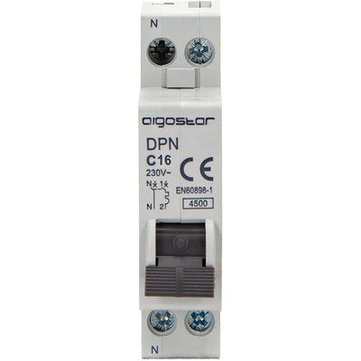 Interruttore Magnetotermico 1 Posto Aigostar - 1 P+N Volt 230 A 16 Ka 4,5 Bipolare- 4 Pezzi