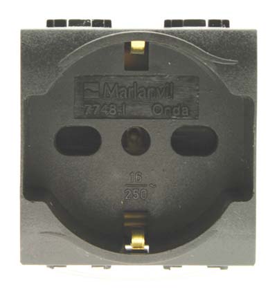 Presa Schuko + Sicurezza Onda Marlanvil - Volt 250 A 10/16 2P+T- 3 Pezzi