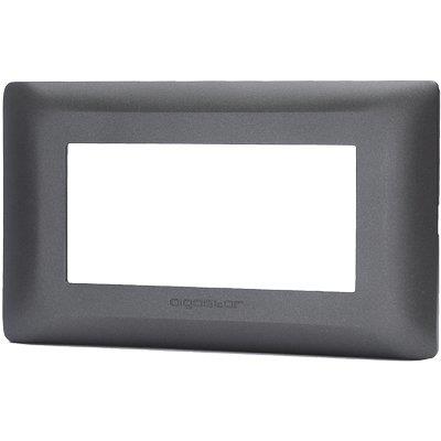 Placca Coprifrutti Abm - Nero Posti 4 Mm 140X85- 8 Pezzi