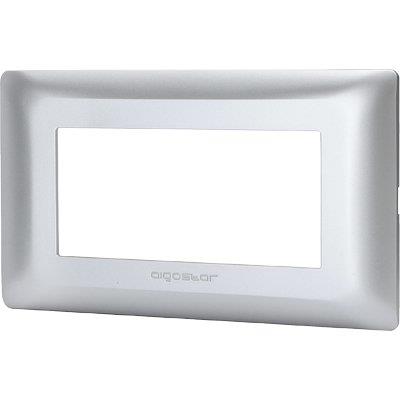 Placca Coprifrutti Abm - Argento Posti 4 Mm 140X85- 8 Pezzi