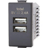 Presa Usb Abm - Nero 2 Prese Usb Volt 5 A 2.4- 8 Pezzi