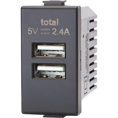Presa Usb Abm - Nero 2 Prese Usb Volt 5 A 2.4- 8 Pezzi