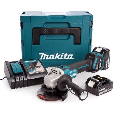Smerigliatrice Angolare Batteria Dga513Rtj Makita Mm 125 Volt 18X2 Ah 5,0 + Valigia
