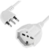 Prolunga Lineare 461 Electraline Bianco 2P+T 16A Bipasso Schuko N°Xmmq 3X1.5 Mt 5