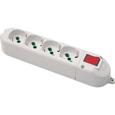 Multipresa Cavo Bipasso + Schuko + Int.Lum Fme Bianco Posti 4 2P+T 16A