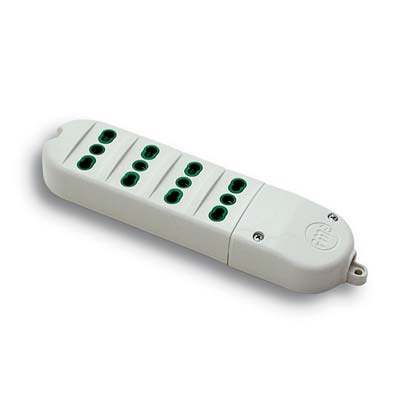 Multipresa - Cavo Bipasso Fme - Bianco Posti 4 2P+T 16A- 2 Pezzi