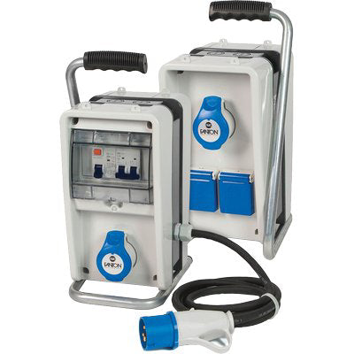 Quadro Distribuzione Blu Eolo 74304 Fme Prese Cee Blu X 2 Sch+10/16 X 2 Mm156X185 H.Mm 338